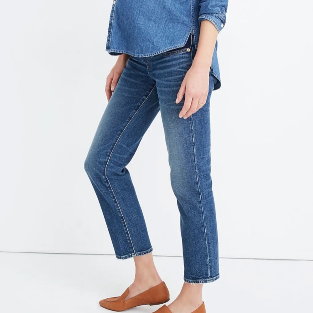 Madewell Maternity Side-Panel Classic Straight Jeans Carsondale Wash